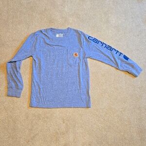 Boys Small (8-10) Blue Carhartt Long Sleeve Shirt